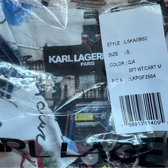 Karl Lagerfeld Paris Eiffel Tower Button Down Blouse NWT S - Picture 6 of 7